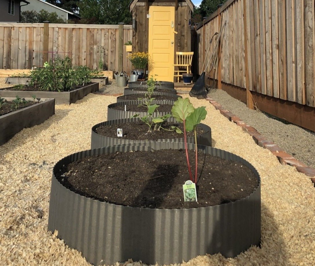 Corrugated Metal Landscape Edging - 10' Lengths 6 inches tall x 10 feet long Rusted