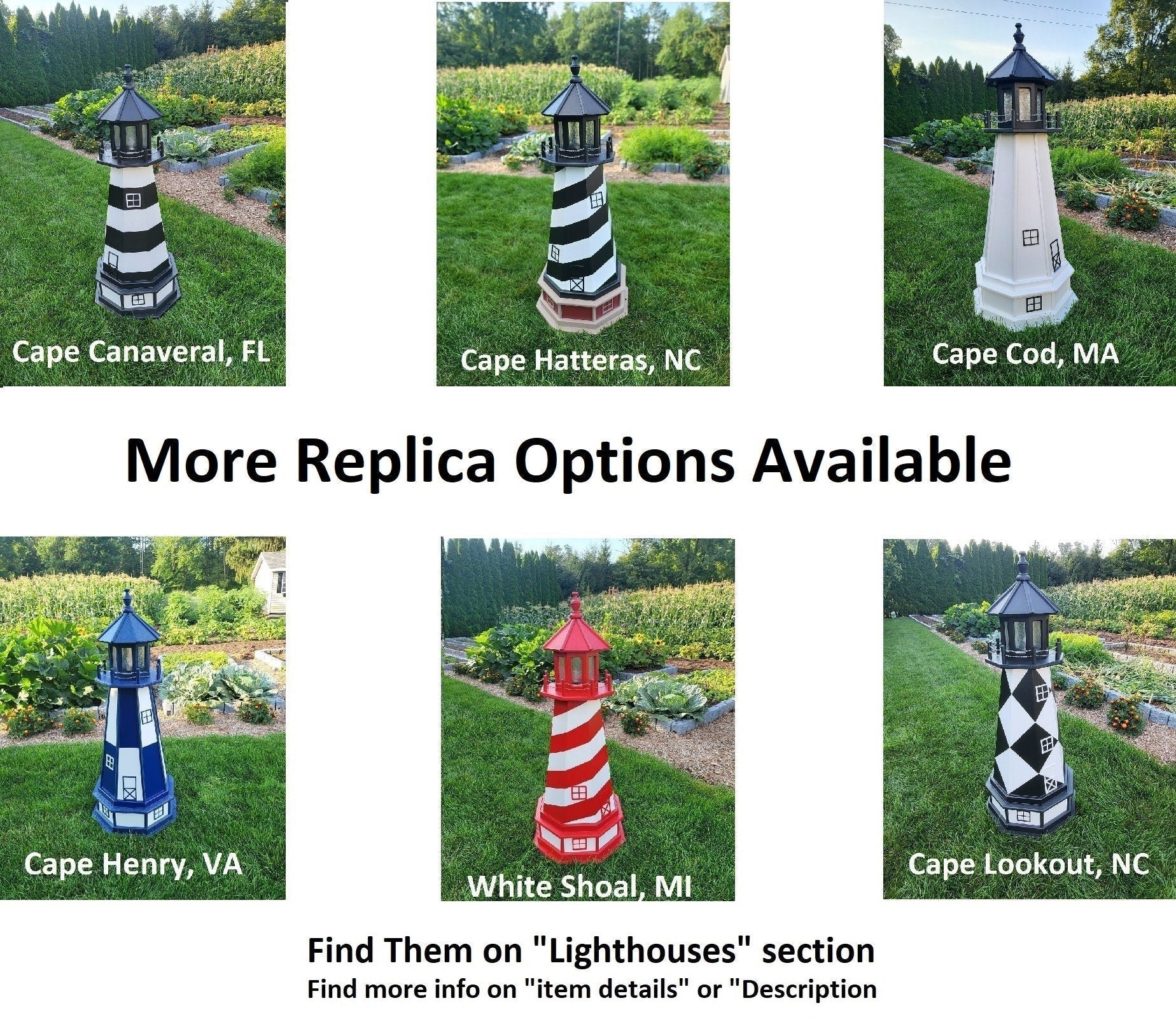 Decorative Outdoor Solar Lighthouse – Cape Hatteras Lawn Ornament Wood 2ft. Yes