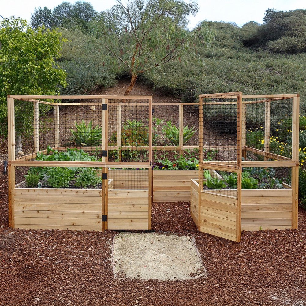 Deer Proof Cedar Complete Raised Garden Bed Kit - 12' x 8' option3