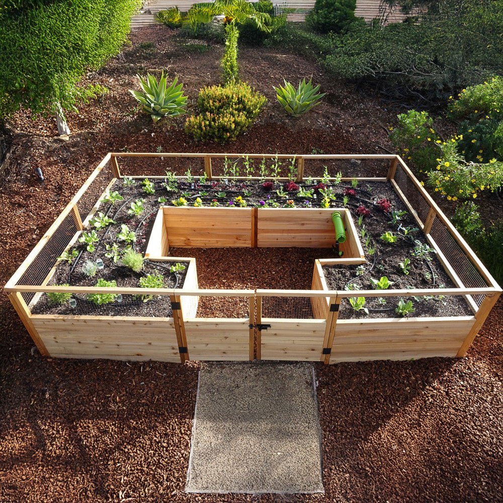 Deer Proof Cedar Complete Raised Garden Bed Kit - 12' x 8'