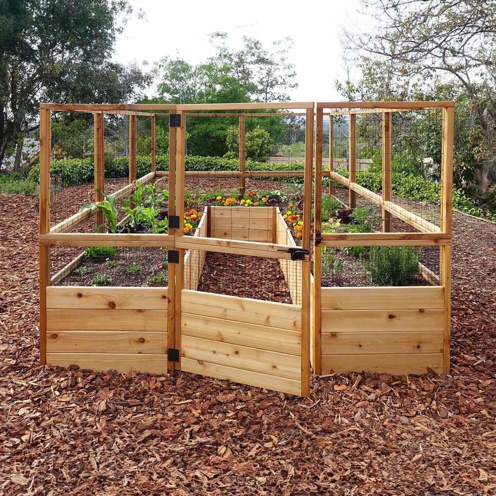 Deer Proof Cedar Complete Raised Garden Bed Kit - 8' x 12'