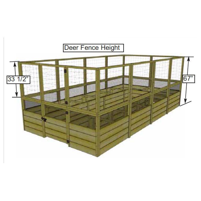 Deer Proof Cedar Complete Raised Garden Bed Kit - 8' x 16'