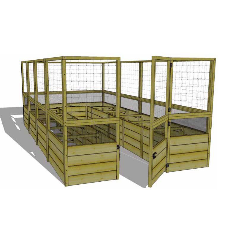 Deer Proof Cedar Complete Raised Garden Bed Kit - 8' x 16'