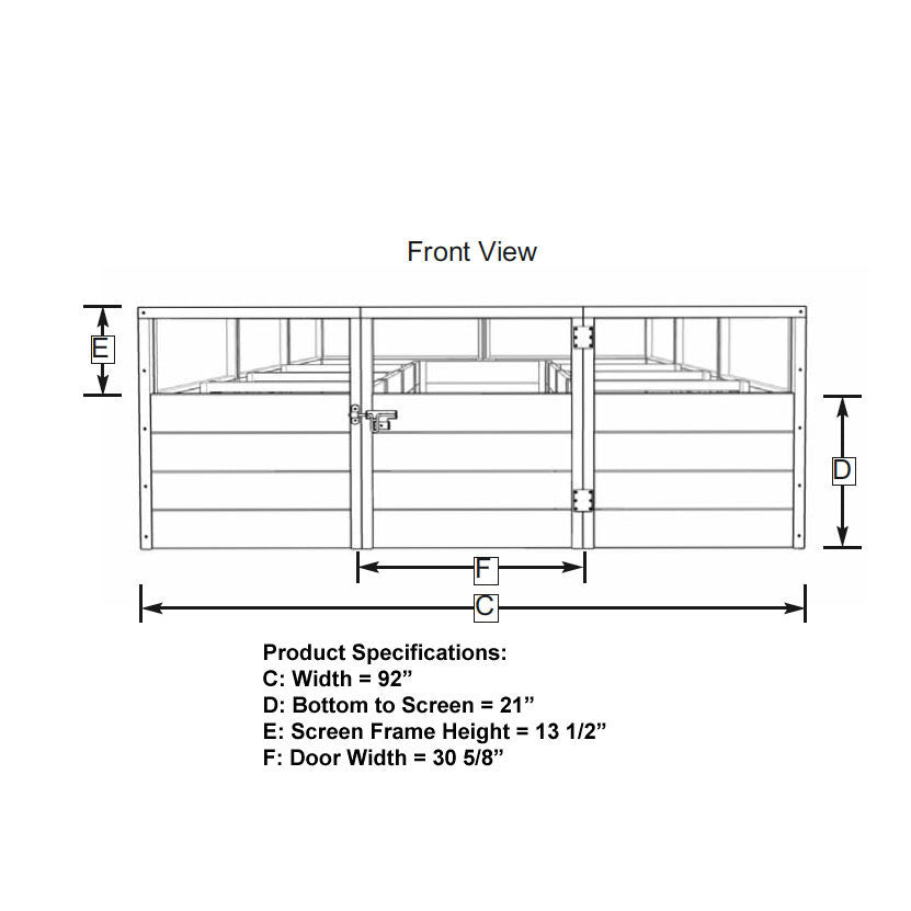 Front View (without greenhouse installed)