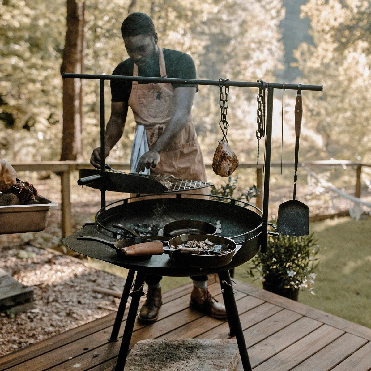 Solid Steel Cowboy Fire Pit & Grill - 30"