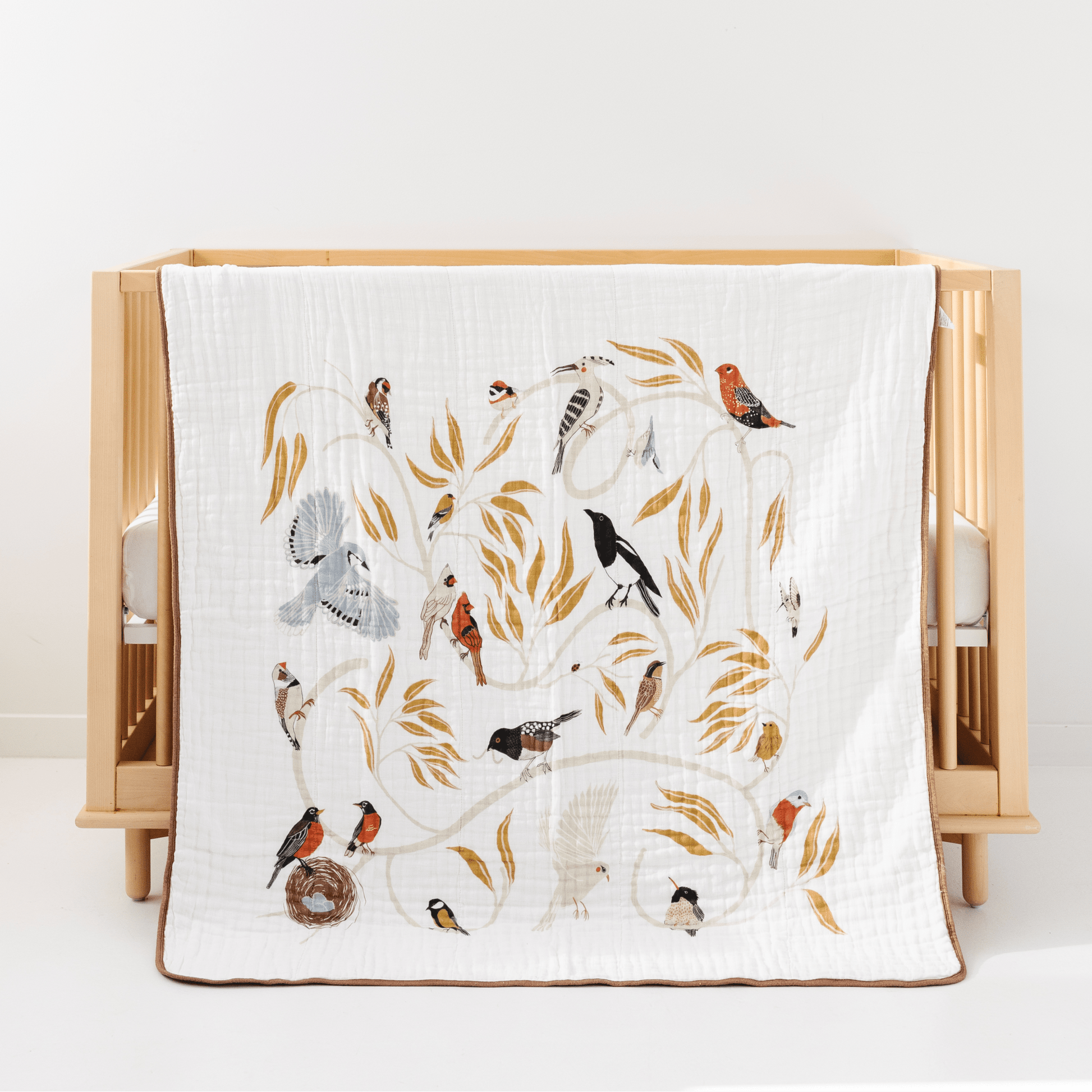 For the Birds Quilt - Cotton Muslin Blanket