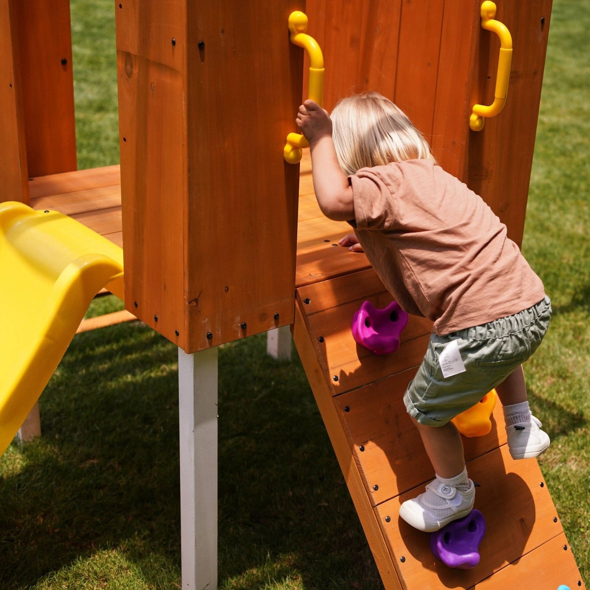 Forest Compact Wooden Playhouse & Swing Frame - Outdoor Toddler Swing Set option3