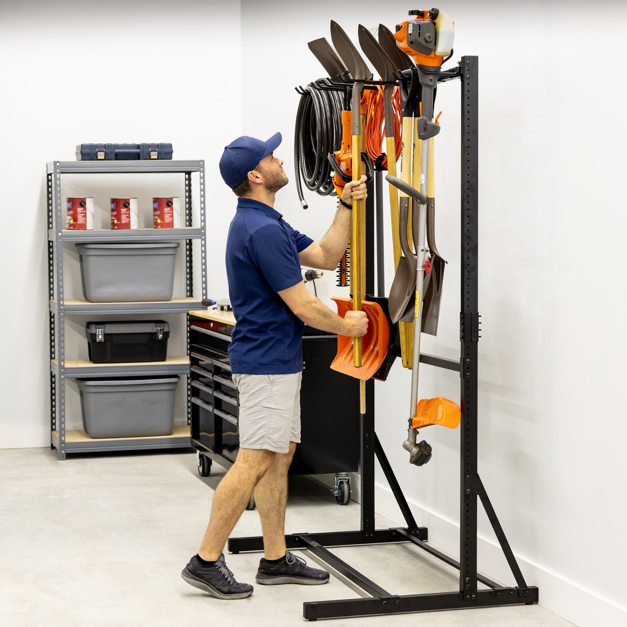 Freestanding 6-Tool Storage Organizer – 4' Tool Rack