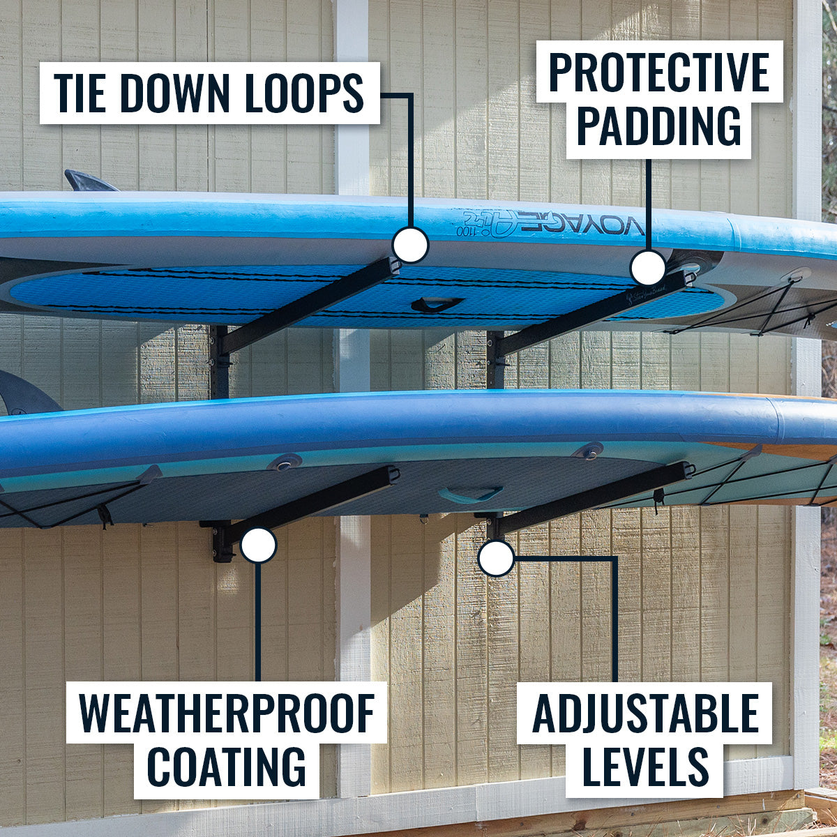 Sandbridge Outdoor Adjustable Storage Rack - 2 Level SUP & Surfboard Organizer