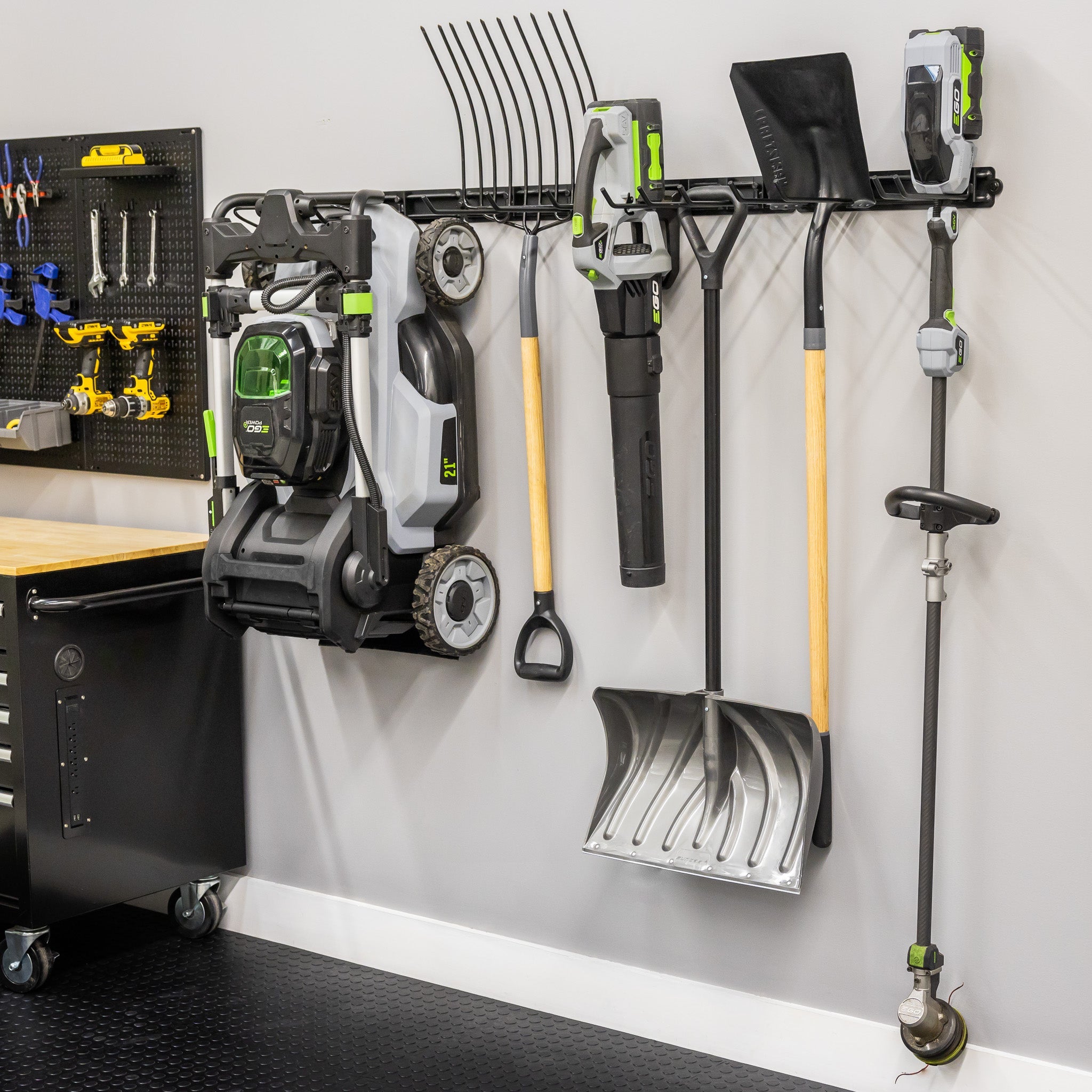 Multi-Use Adjustable Wall Track - 64" Long Tool Organizer