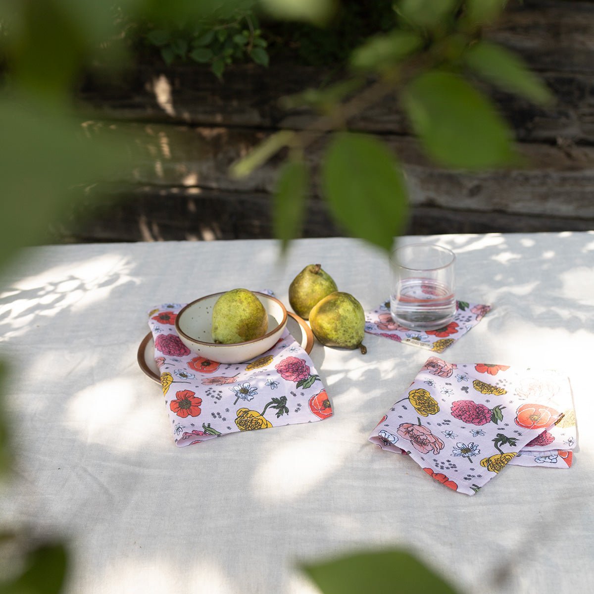 Garden Flora Linen Table Napkins - Set of 2