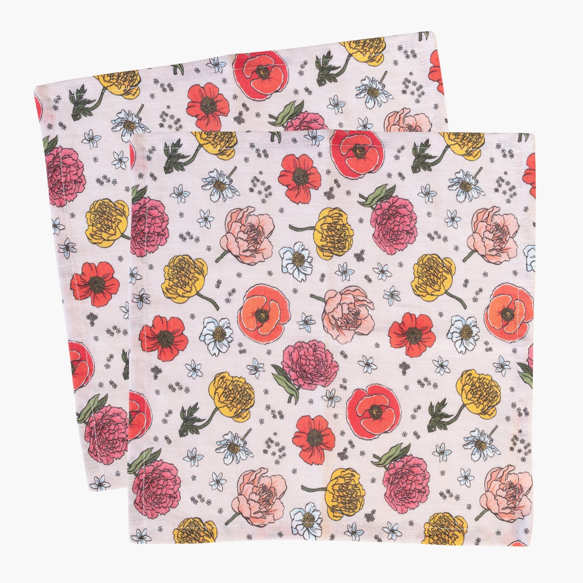 Garden Flora Linen Table Napkins - Set of 2