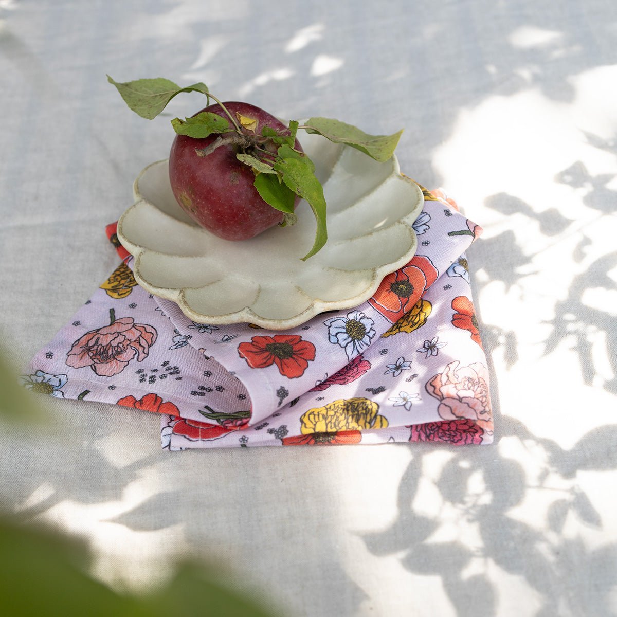 Garden Flora Linen Table Napkins - Set of 2