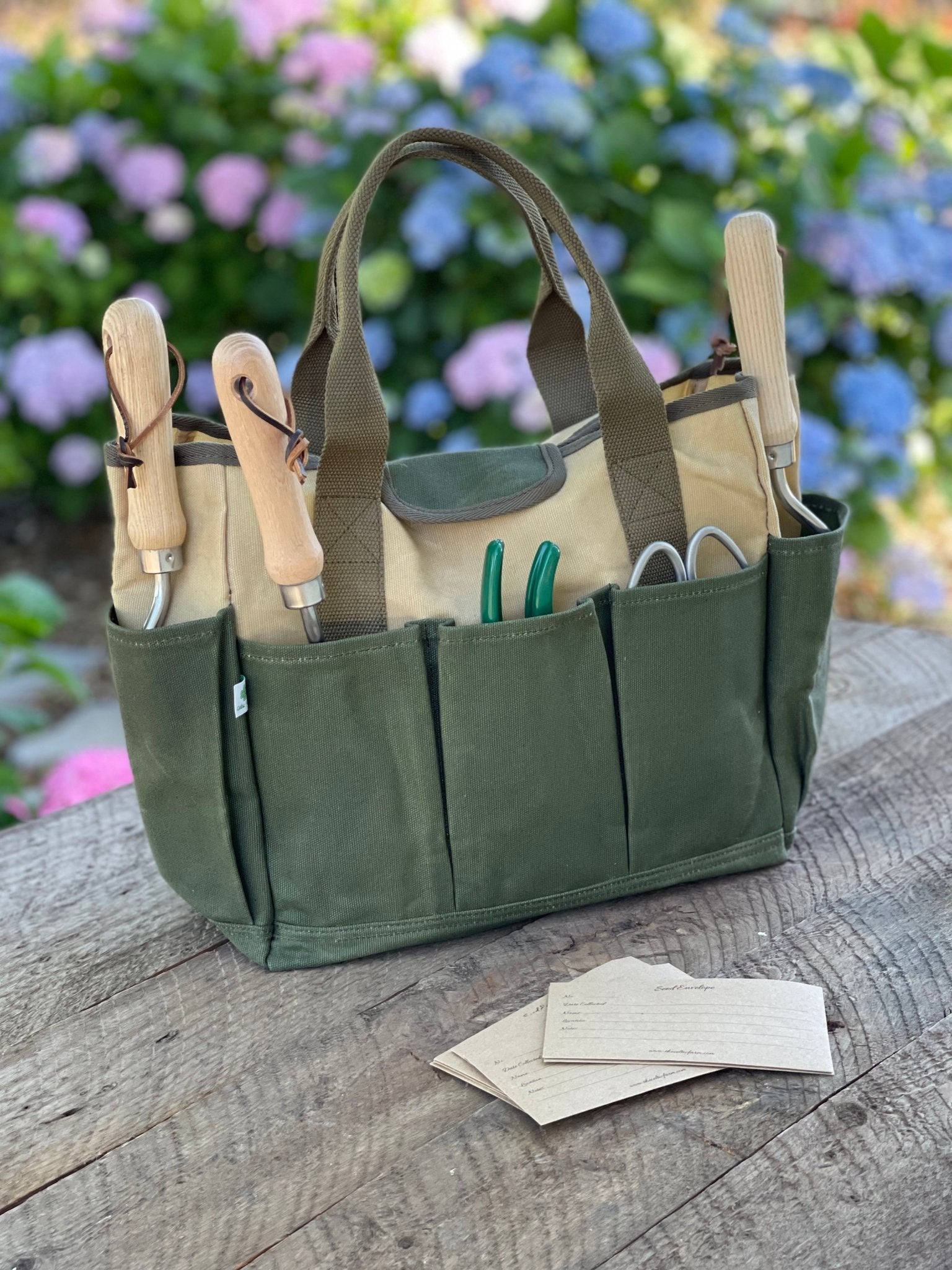 Waxed Canvas Garden Tool Bag & Organizer
