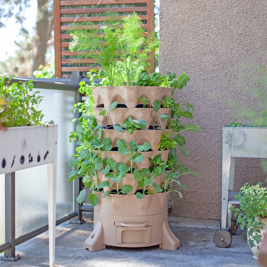 Garden Tower 2™ 50-Plant Vertical Garden Planter & Composter Terracotta option3