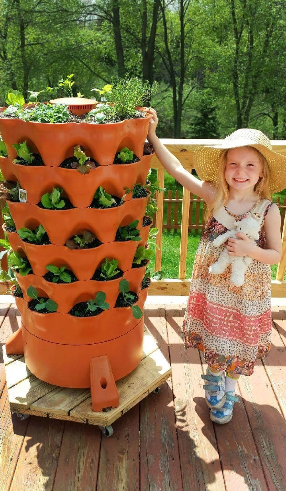 Garden Tower 2™ 50-Plant Vertical Garden Planter & Composter Terracotta option3
