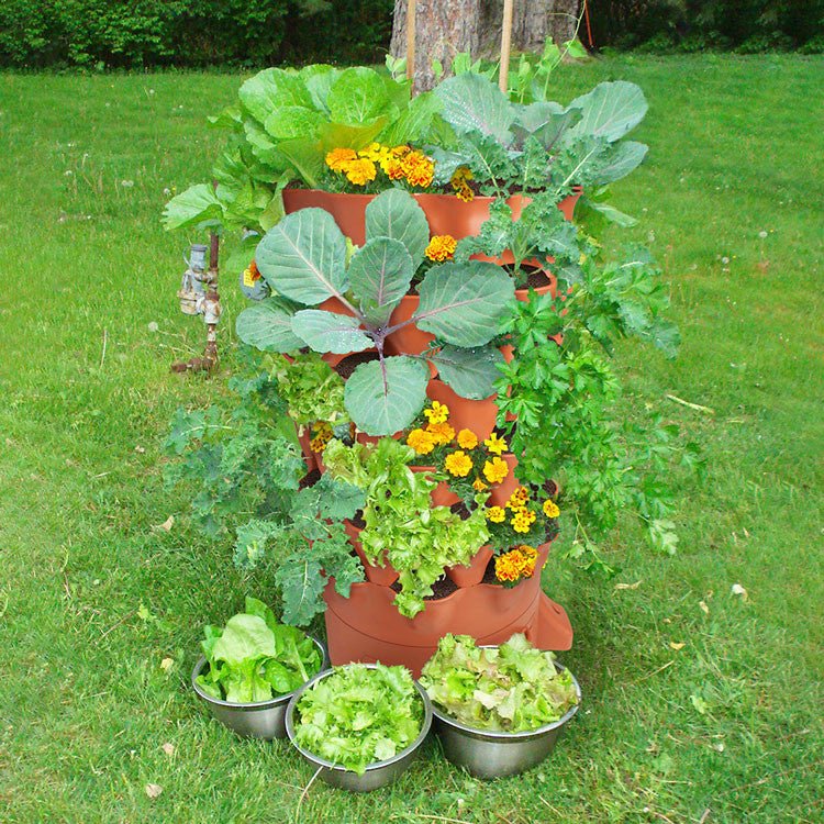 Garden Tower 2™ 50-Plant Vertical Garden Planter & Composter Terracotta option3