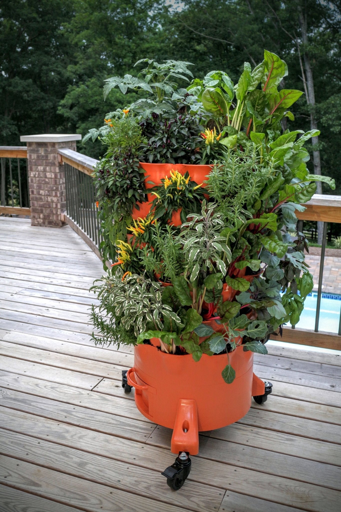 Garden Tower 2™ 50-Plant Vertical Garden Planter & Composter - Move and Grow Bundle Terracotta option3