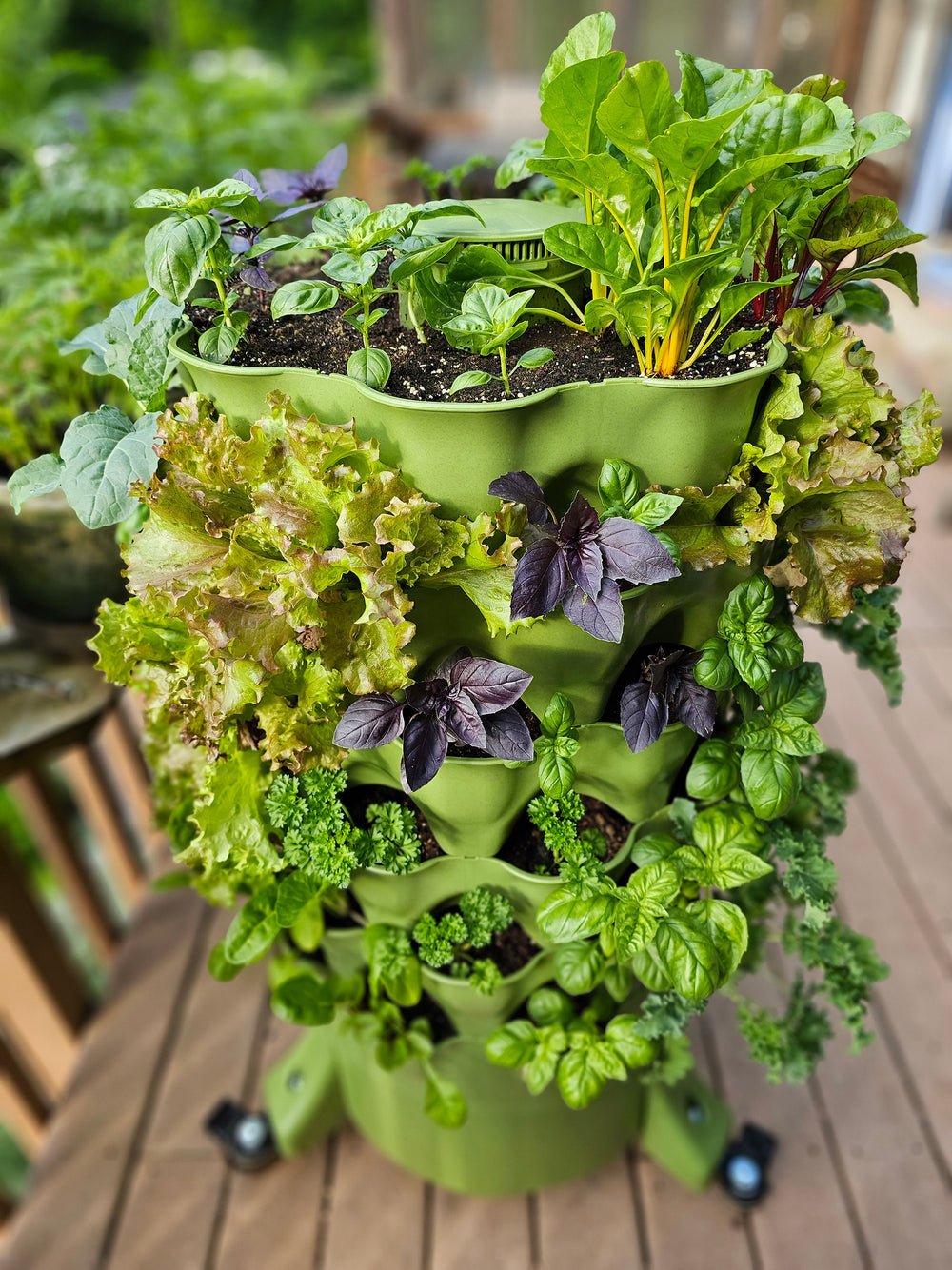 Garden Tower 2™ 50-Plant Vertical Garden Planter & Composter - Move and Grow Bundle Terracotta option3