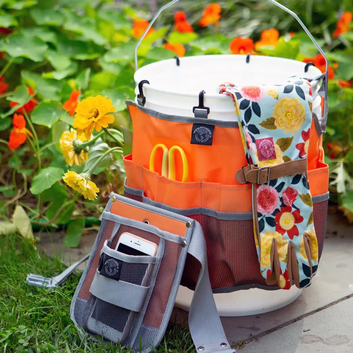 Gardening Tool Bucket Caddy Orange option3