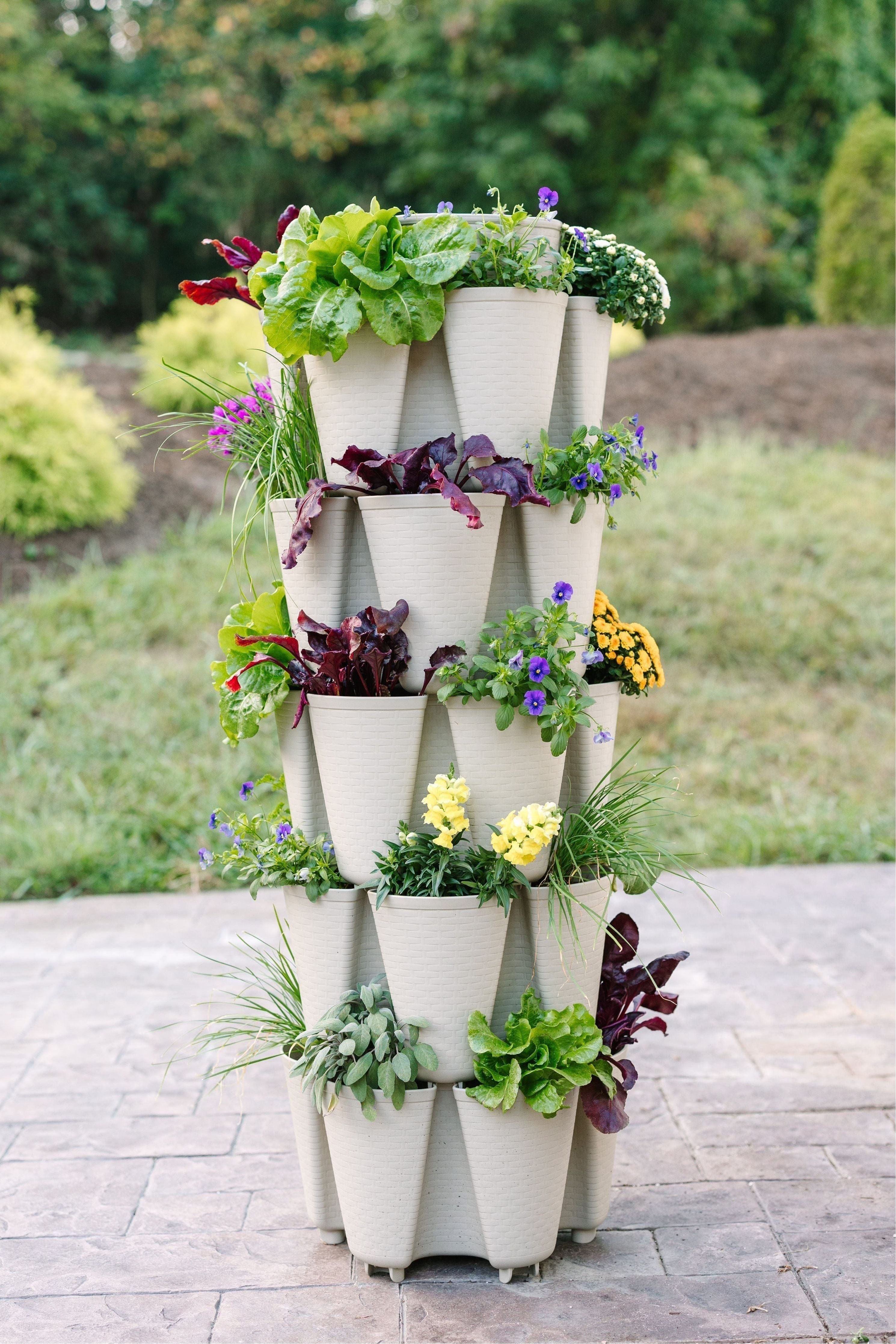 5 Tier "Original" GreenStalk Vertical Planter - Basket Weave Texture