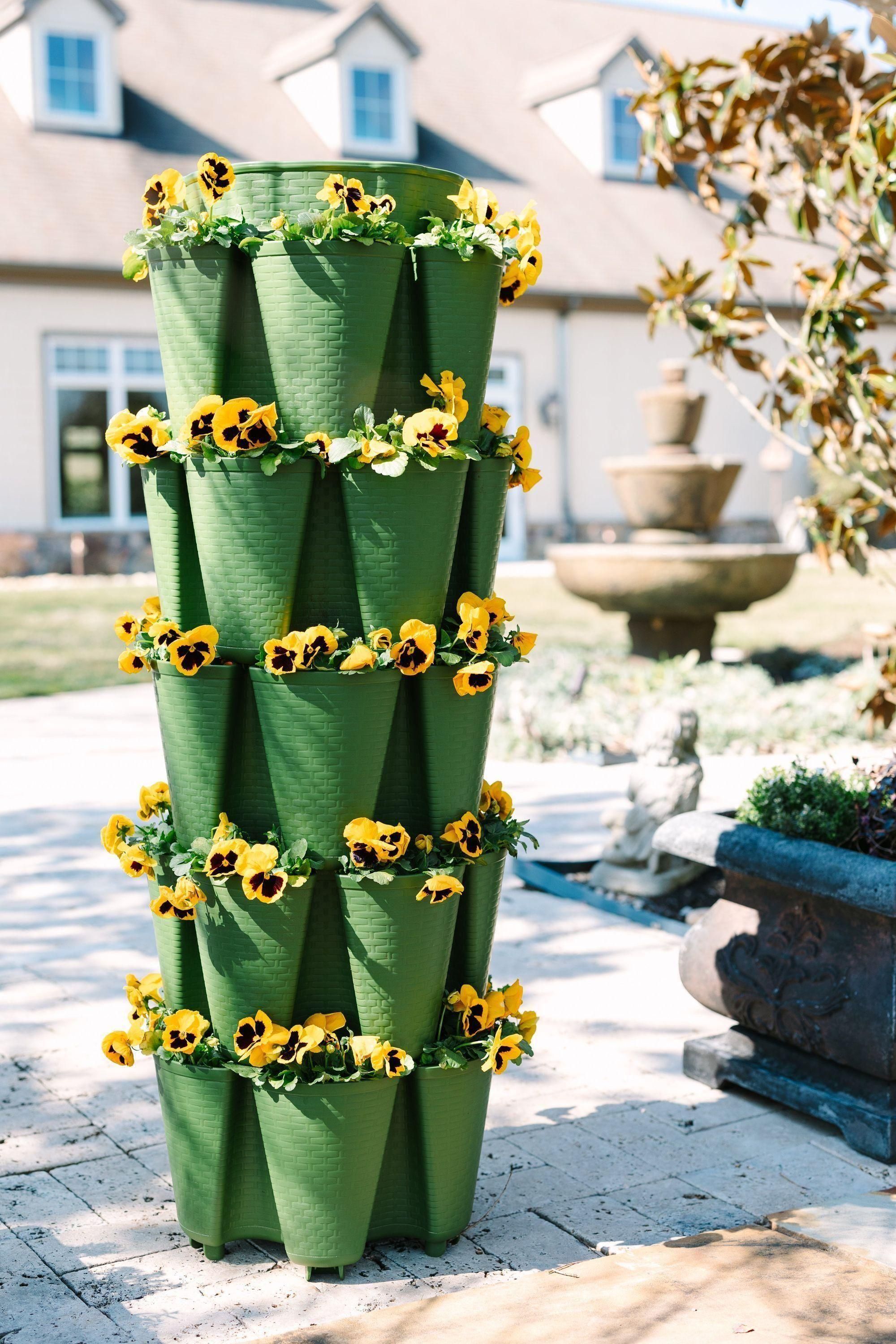 5 Tier "Original" GreenStalk Vertical Planter - Basket Weave Texture