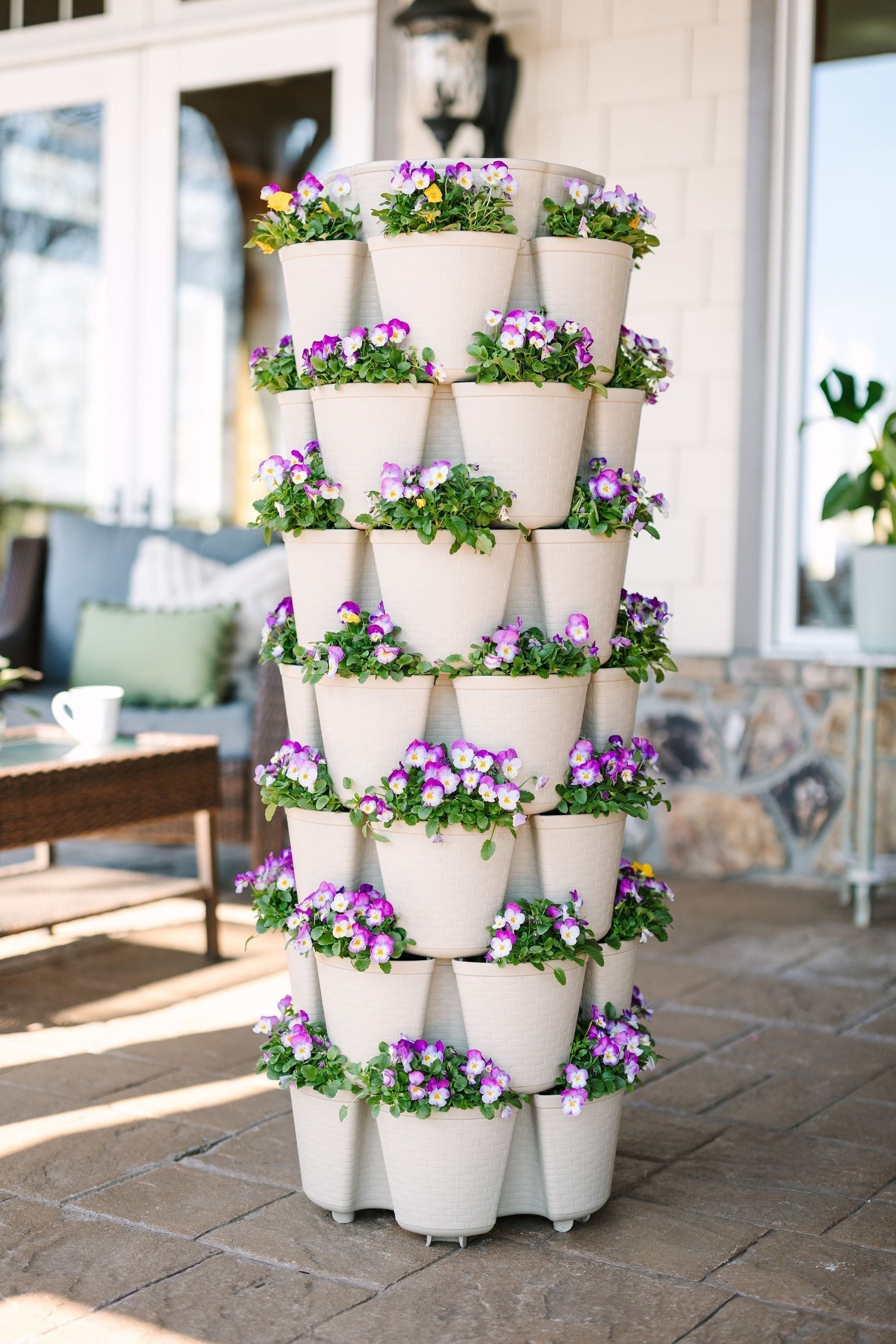 7 Tier "Leaf" GreenStalk Vertical Planter - Basket Weave Texture