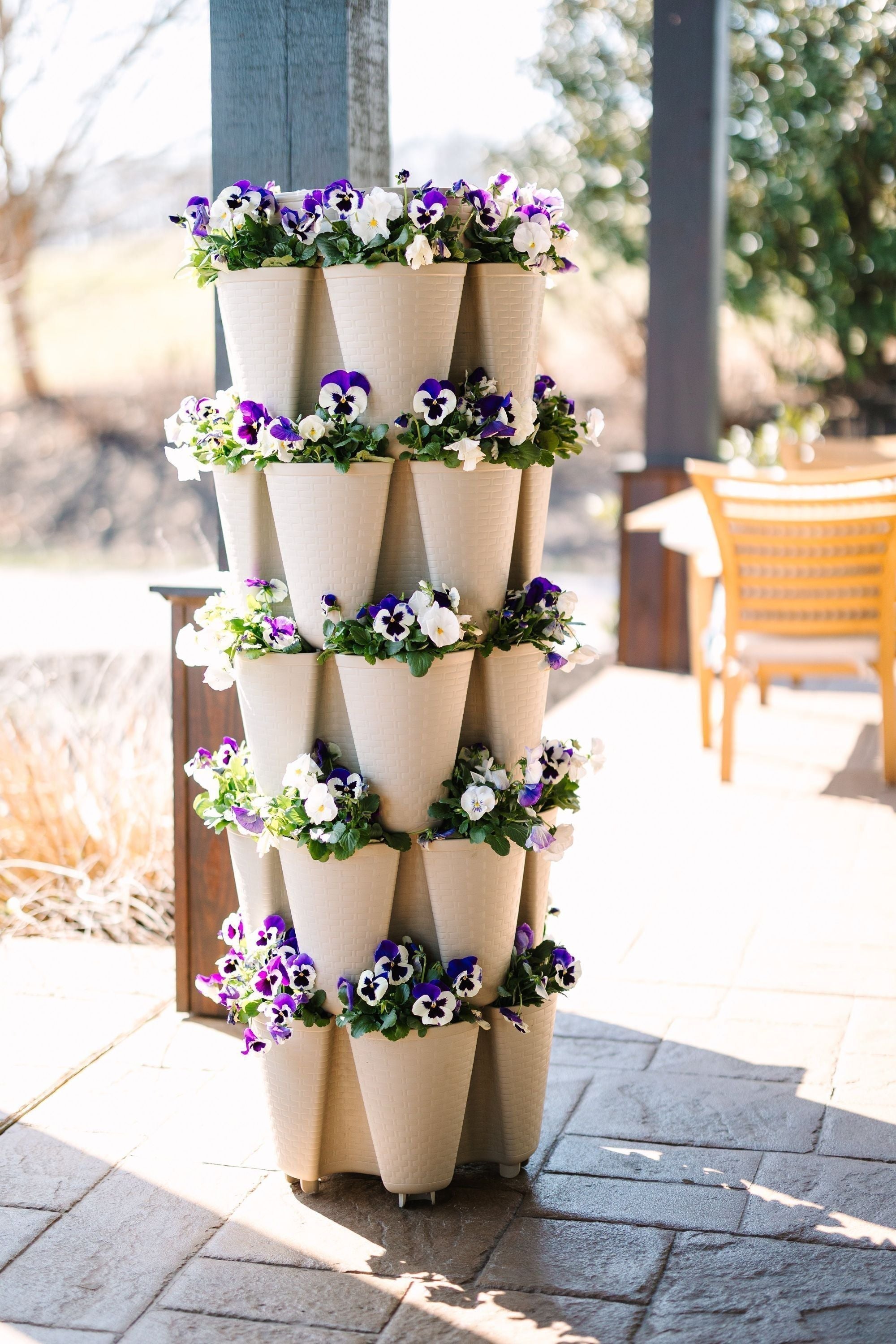 5 Tier "Original" GreenStalk Vertical Planter - Basket Weave Texture