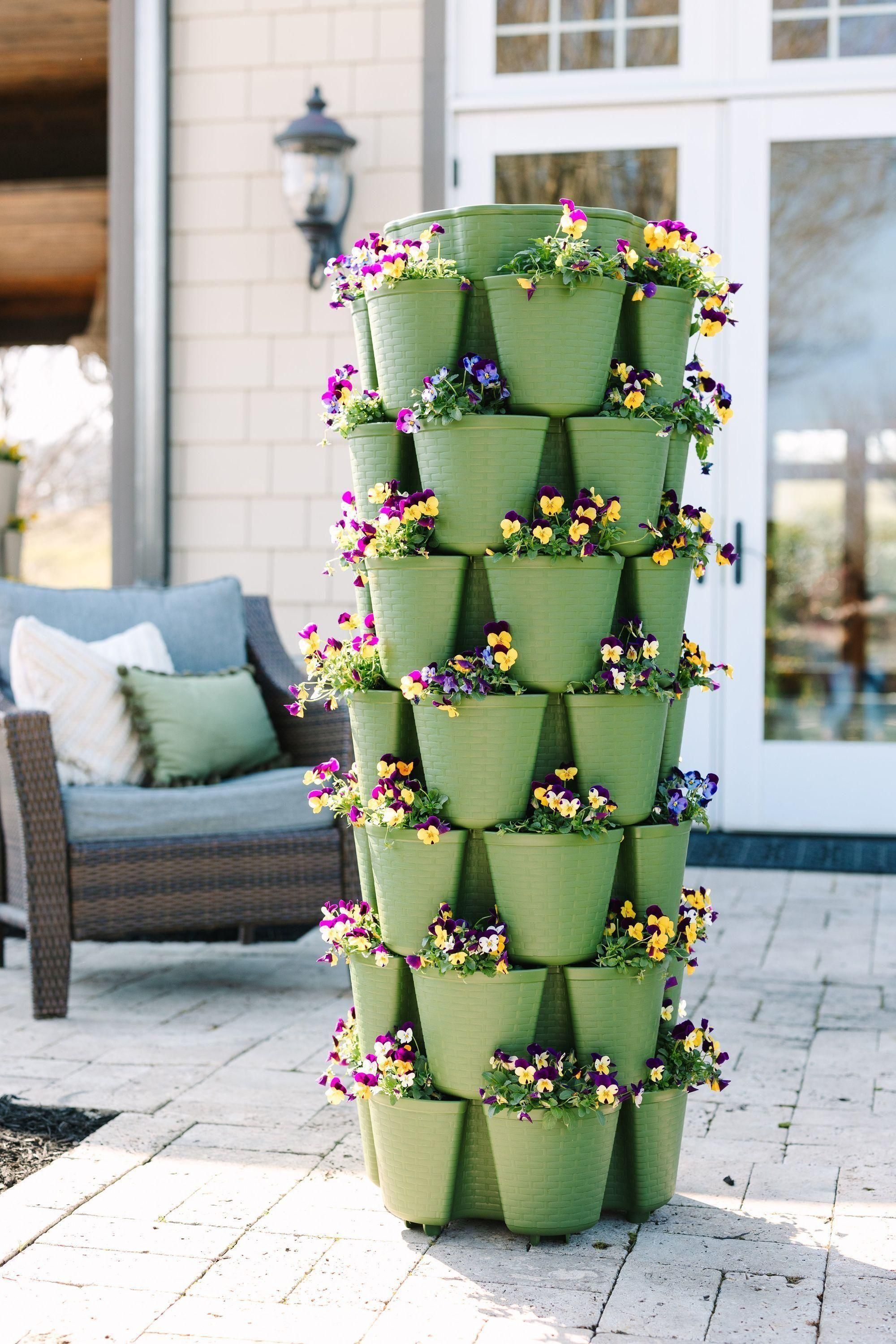 7 Tier "Leaf" GreenStalk Vertical Planter - Basket Weave Texture