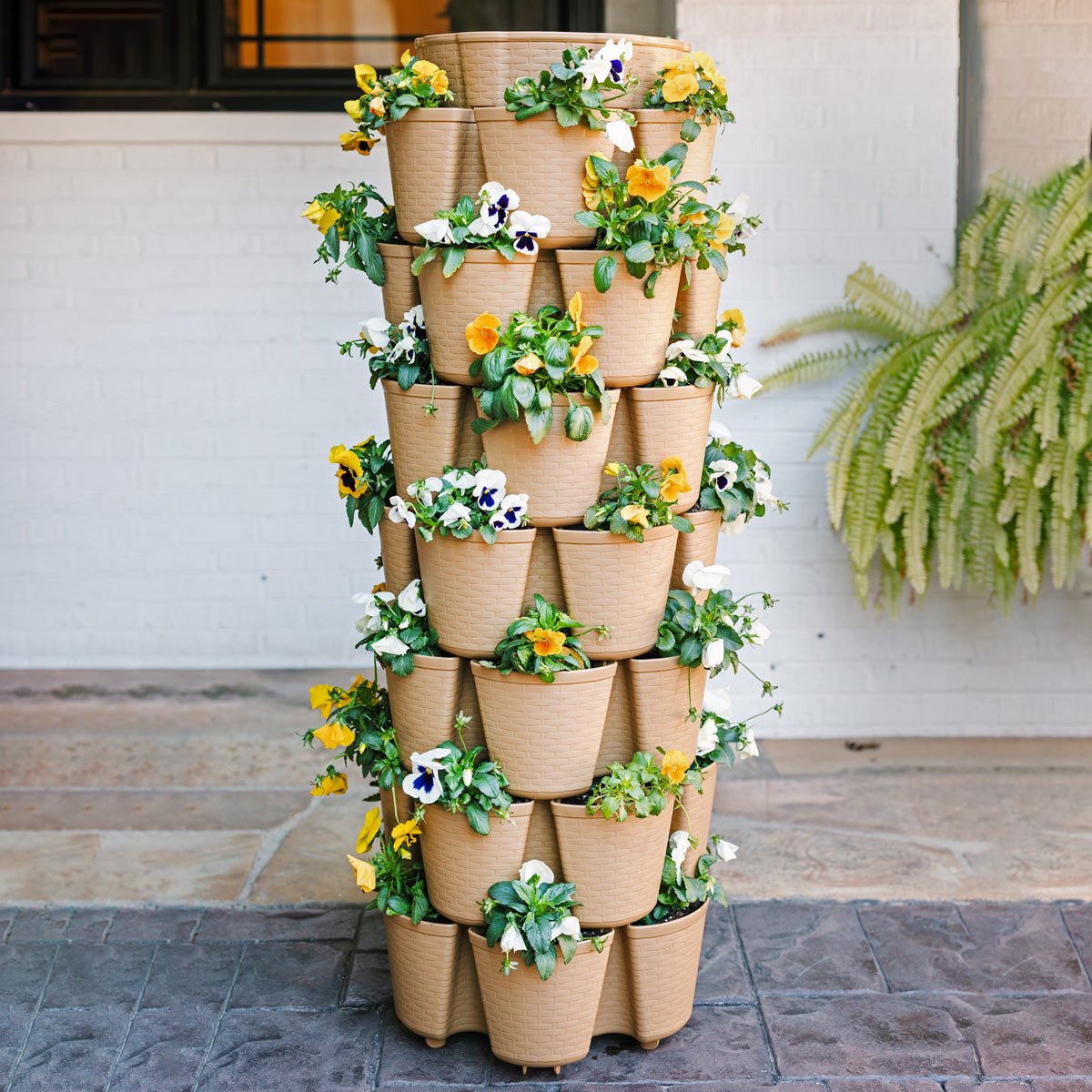 Greenstalk Vertical Planter - Basket Weave 7-Tier (7" Pockets) Maple