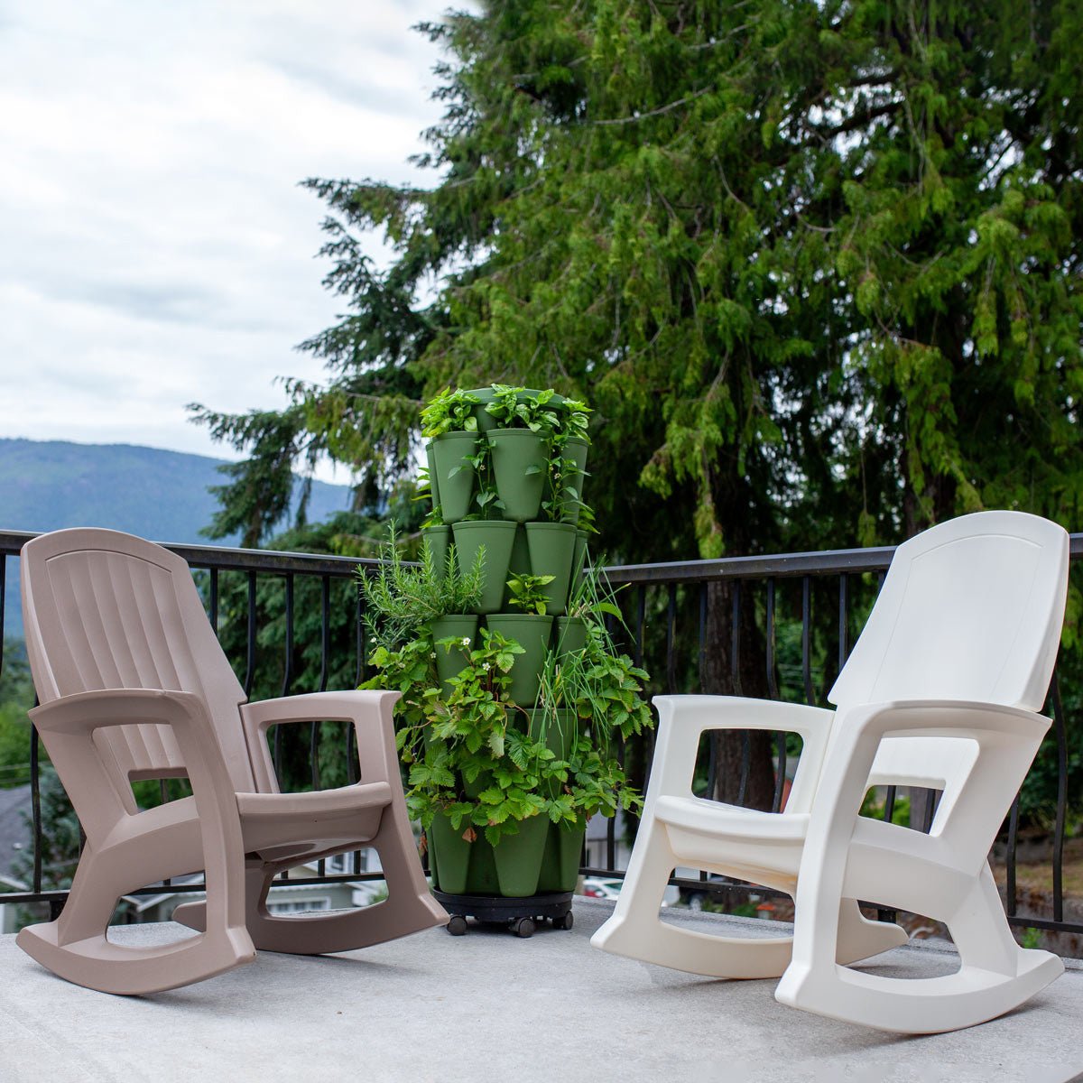 Heavy Duty Rockaway Outdoor Porch Rocking Chair white