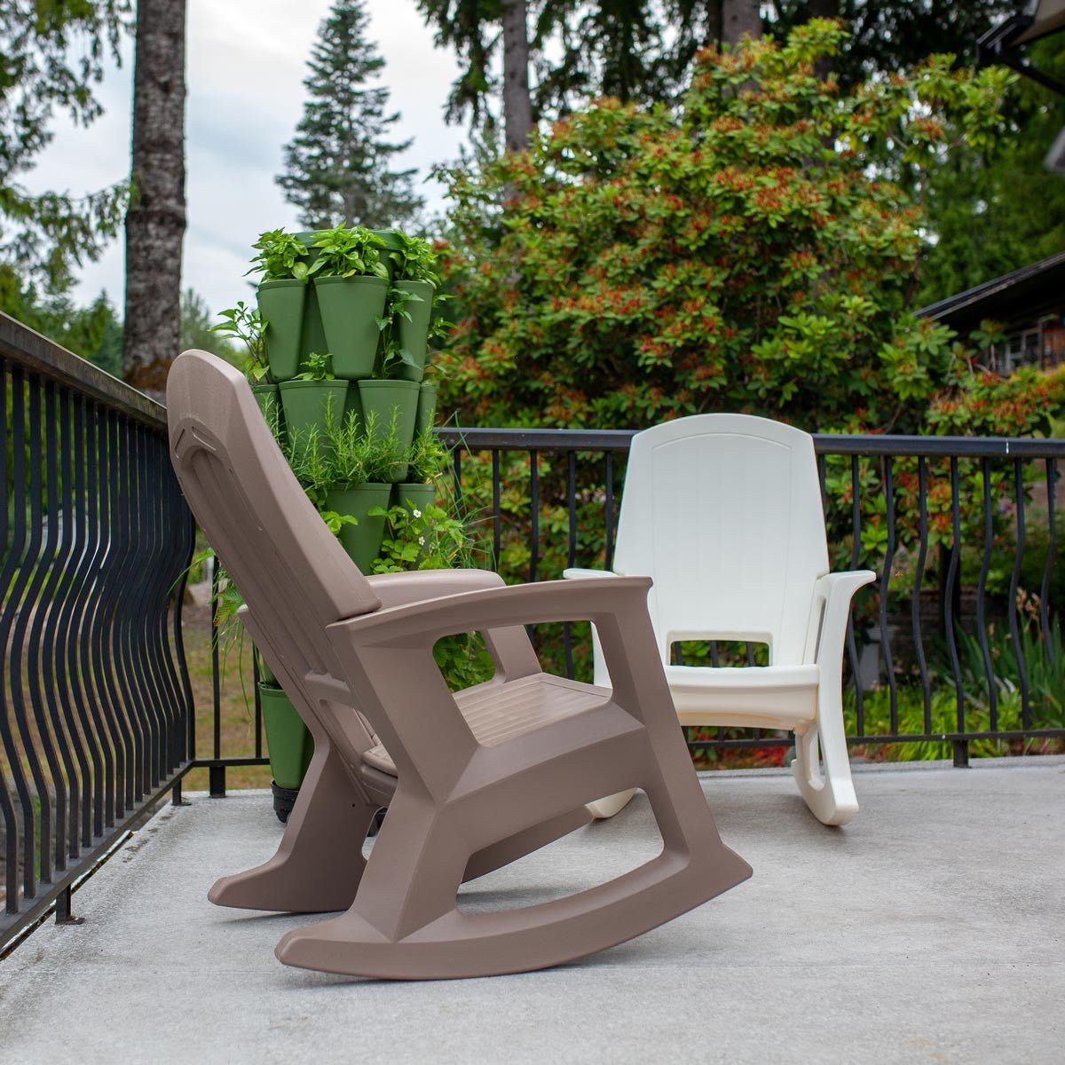 Heavy Duty Rockaway Outdoor Porch Rocking Chair white