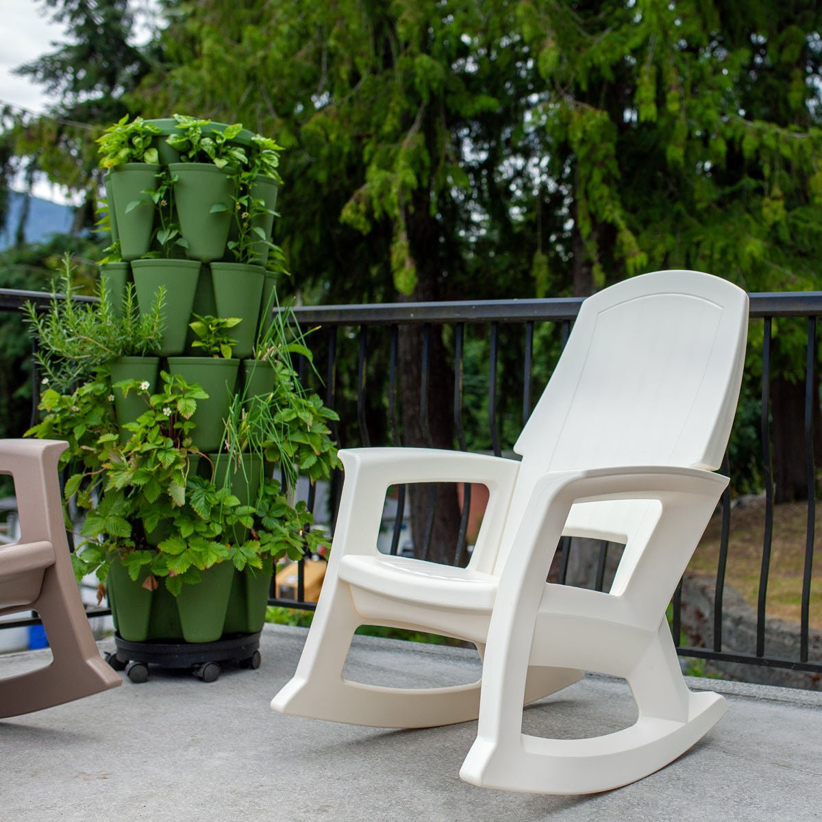 Heavy Duty Rockaway Outdoor Porch Rocking Chair white
