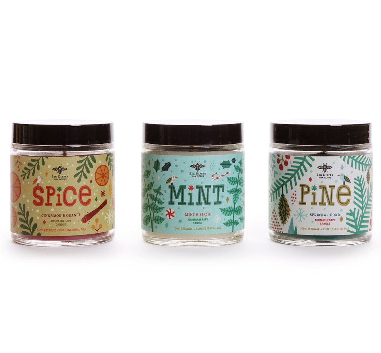 Holiday Aromatherapy Beeswax Candles in Jar Spice