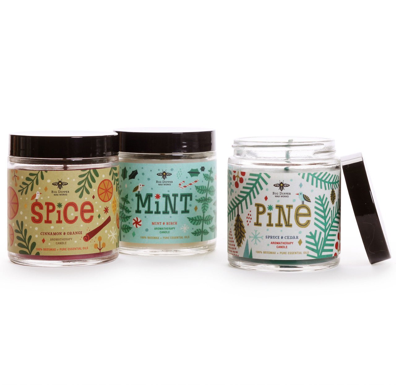 Holiday Aromatherapy Beeswax Candles in Jar Spice