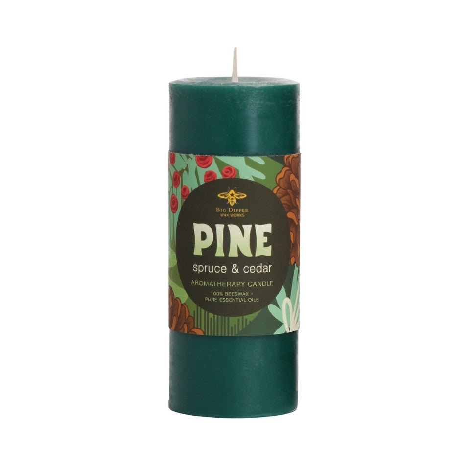 Holiday Aromatherapy Beeswax Pillars Small Pine