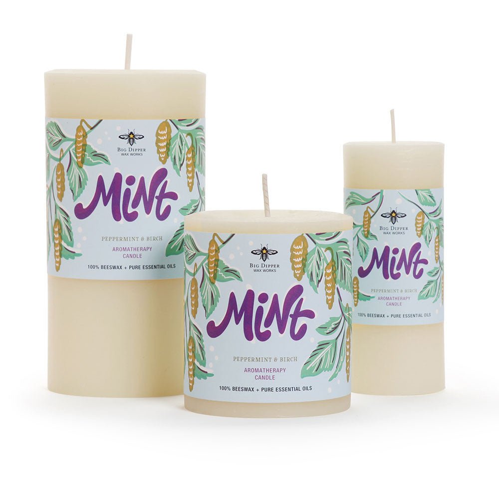 Holiday Aromatherapy Beeswax Pillars Small Spice