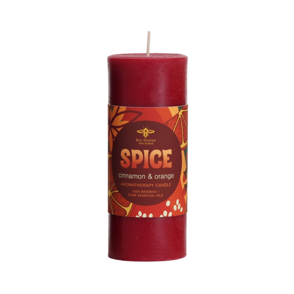 Holiday Aromatherapy Beeswax Pillars Small Spice