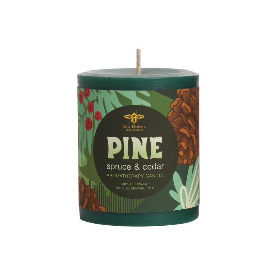 Holiday Aromatherapy Beeswax Pillars Medium Pine