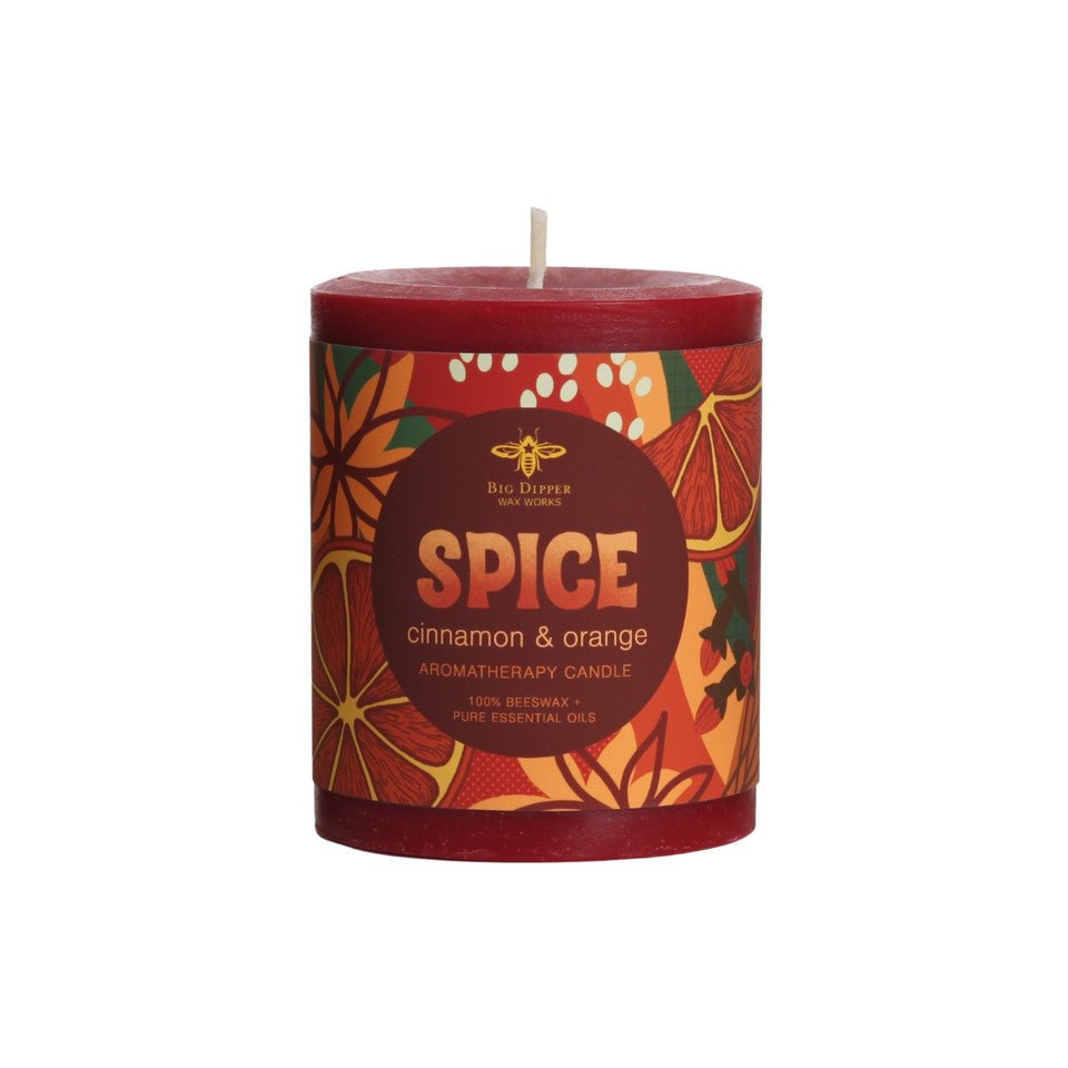Holiday Aromatherapy Beeswax Pillars Medium Spice