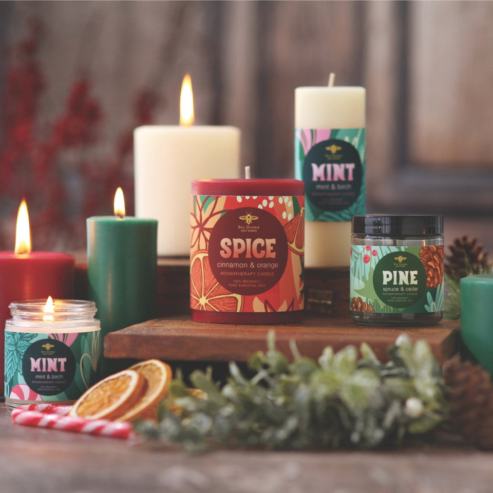 Holiday Aromatherapy Beeswax Pillars | Eartheasy.com