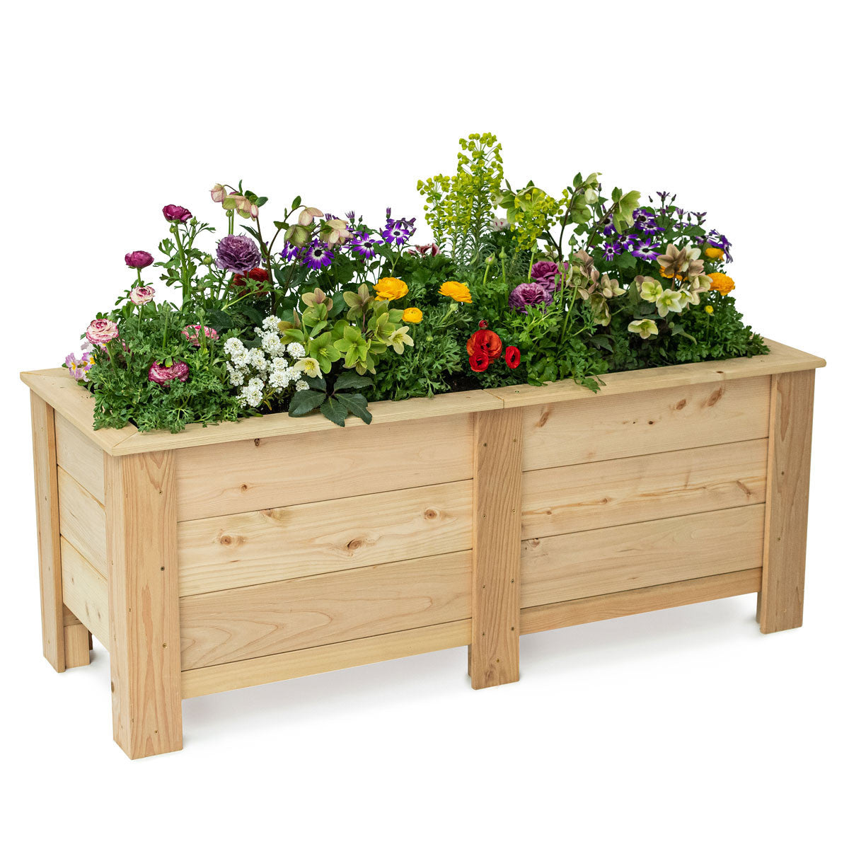 Natural Cedar Rectangle Planter Box - 20"W x 60"L x 22.5"H