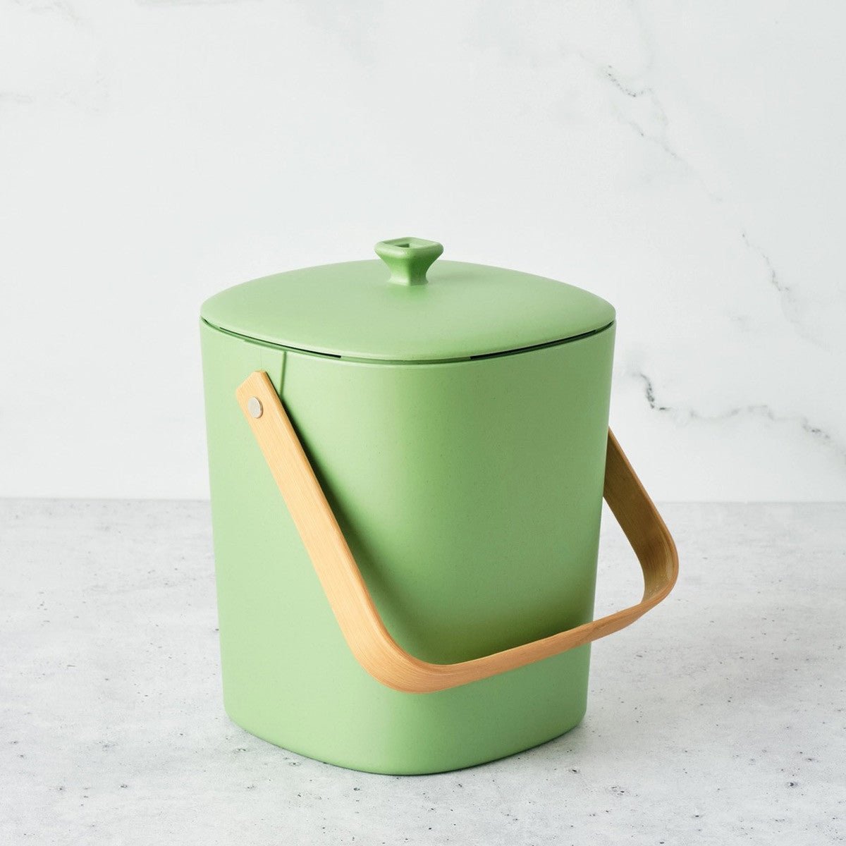 Indoor Countertop Compost Keeper - Square Linen White
