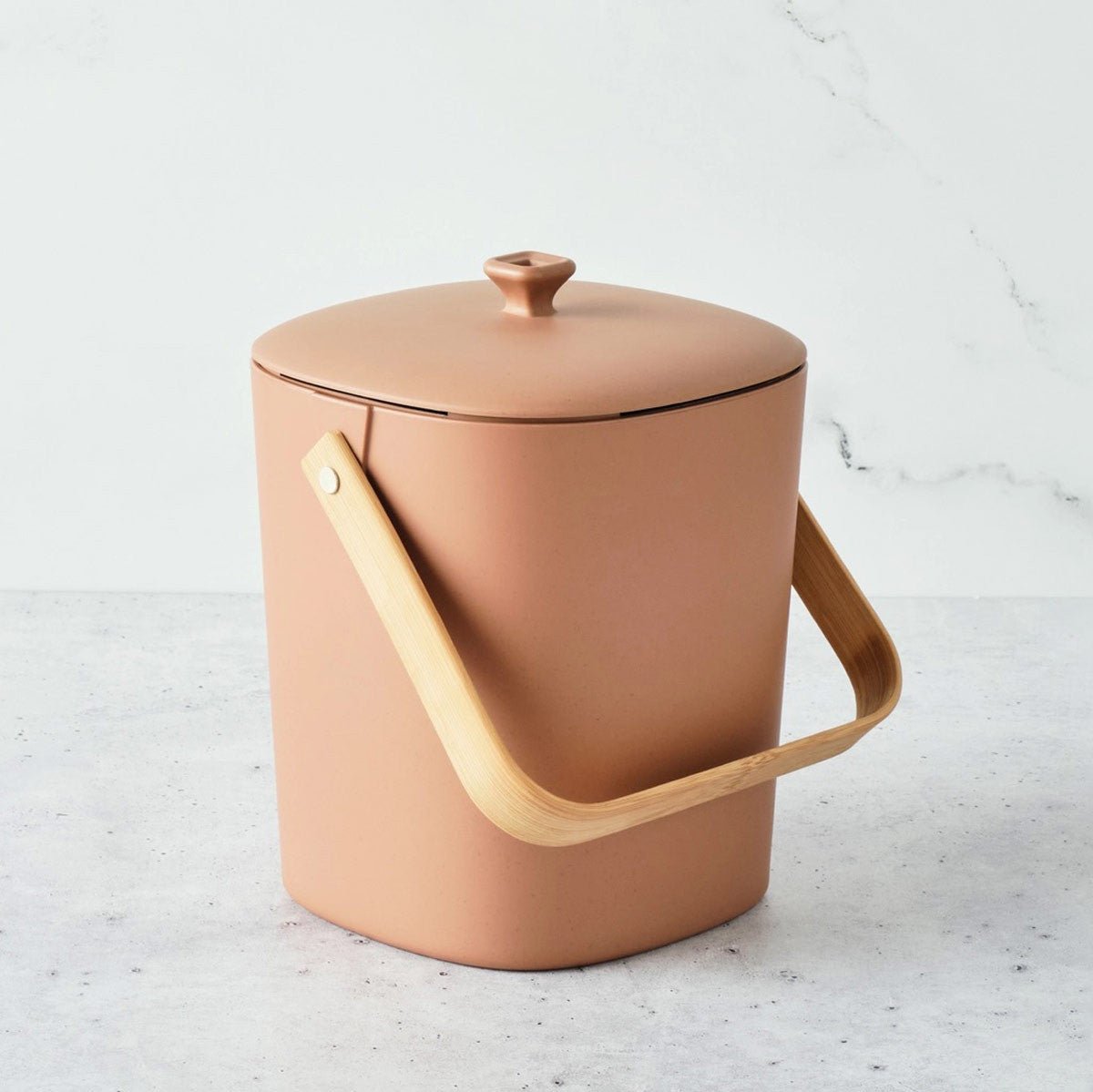 Indoor Countertop Compost Keeper - Square Linen White