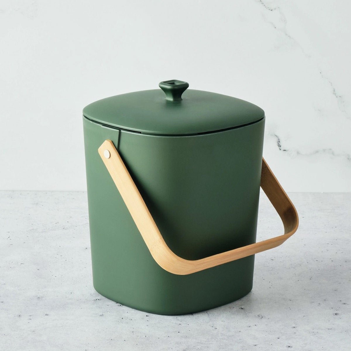 Indoor Countertop Compost Keeper - Square Linen White