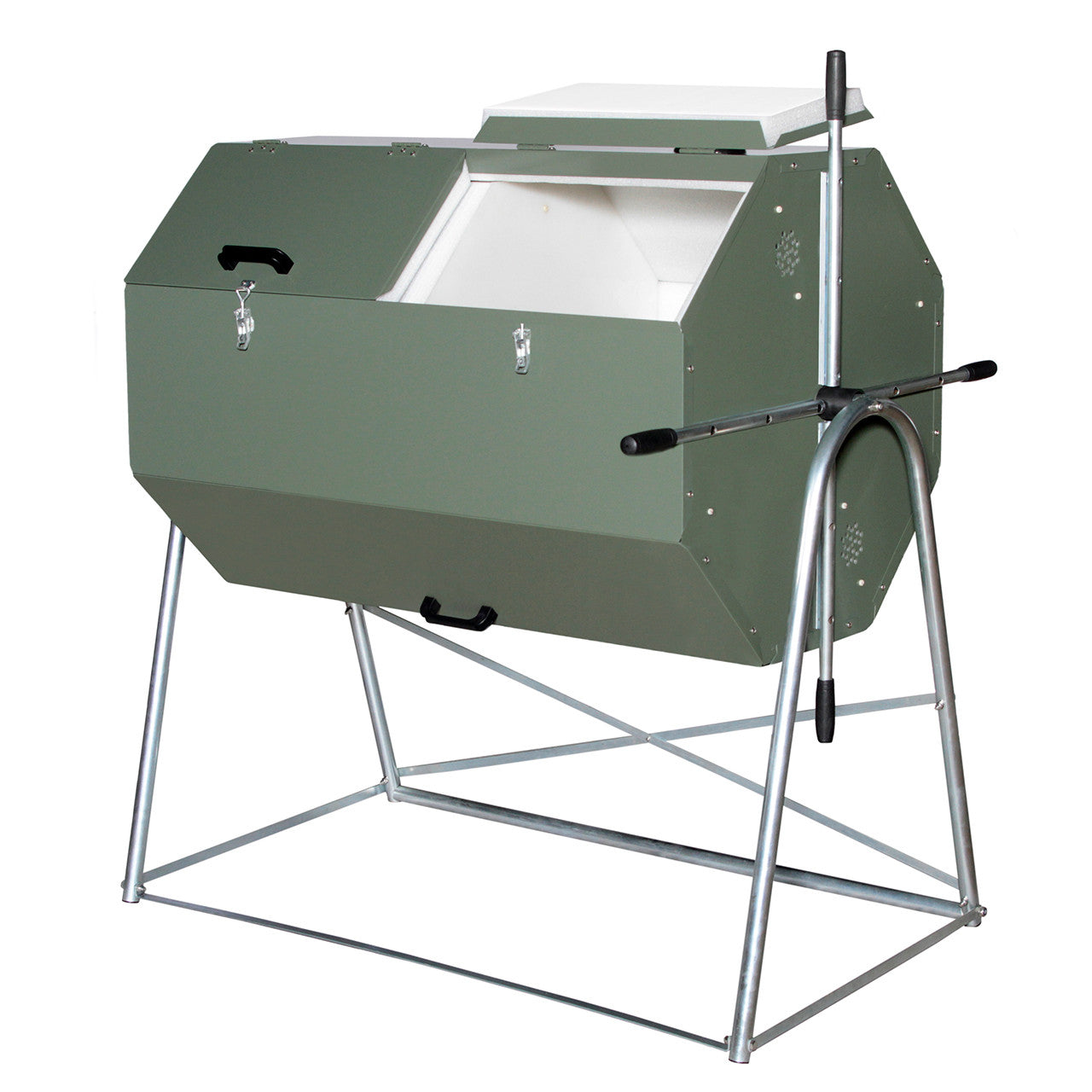 Jora JK400 insulated galvanized steel dual chamber compost tumbler