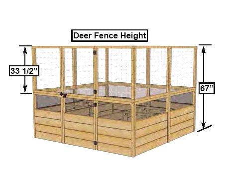 Deer Proof Cedar Complete Raised Garden Bed Kit - 8' x 8' x 20"