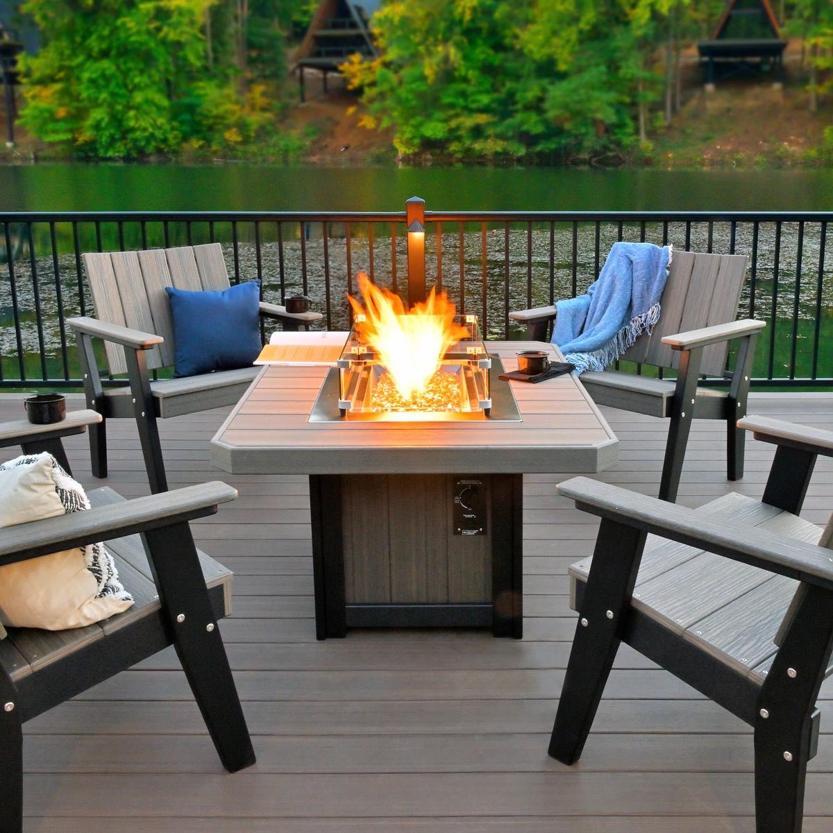 Lumin Classic Fire Pit - 51" Long antique-mahogany