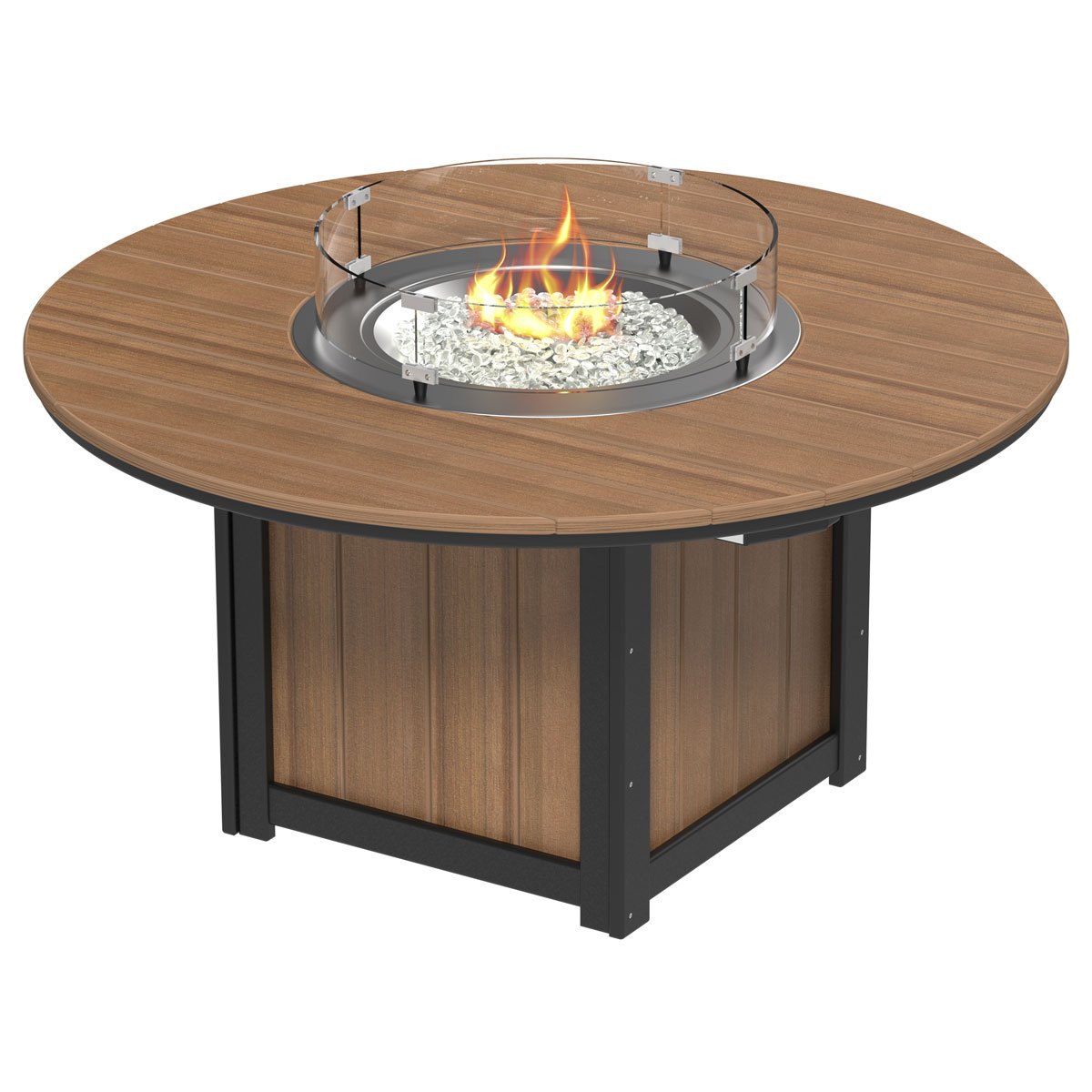 Lumin Outdoor Fire Table - 60" Round antique-mahogany-black Bar Height (42") option3