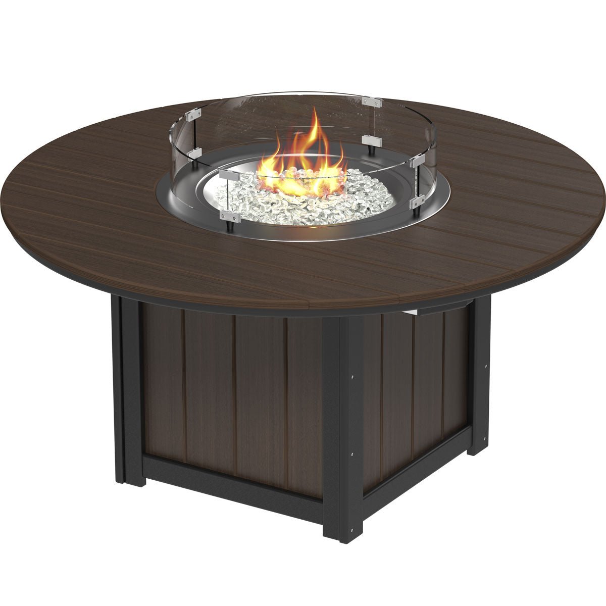 Lumin Outdoor Fire Table - 60" Round brazillian-black-walnut Bar Height (42") option3